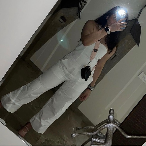 BLOGGER'S FAVE! Zara Strapless Cargo Jumpsuit White NWT - Picture 9 of 16